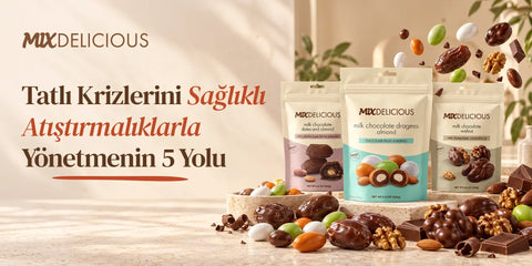 Sağlıklı tatlı atıştırmalık alternatifleri olarak çikolatalı hurma ve kuruyemişler – Mix Delicious